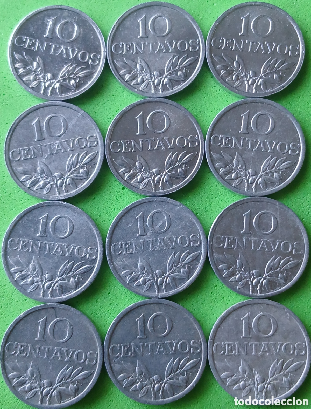 Monedas antiguas de Europa: Portugal 10 centavos 1972 &times; 12 monedas km#594