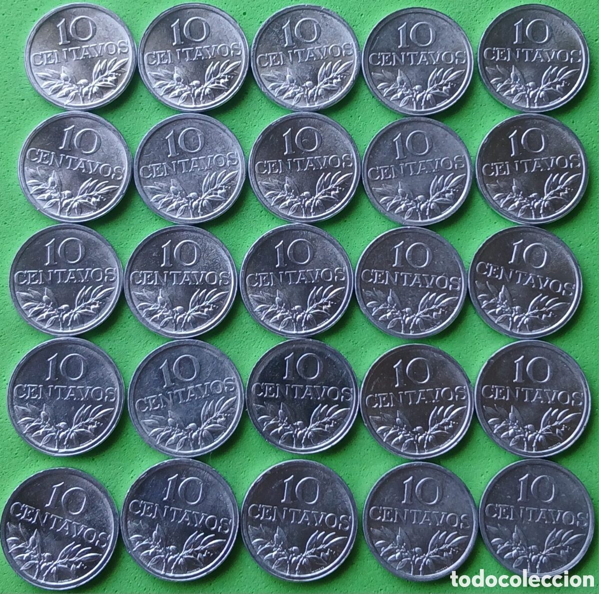 Monedas antiguas de Europa: Portugal 10 centavos 1975 &times; 25 monedas. Km#594