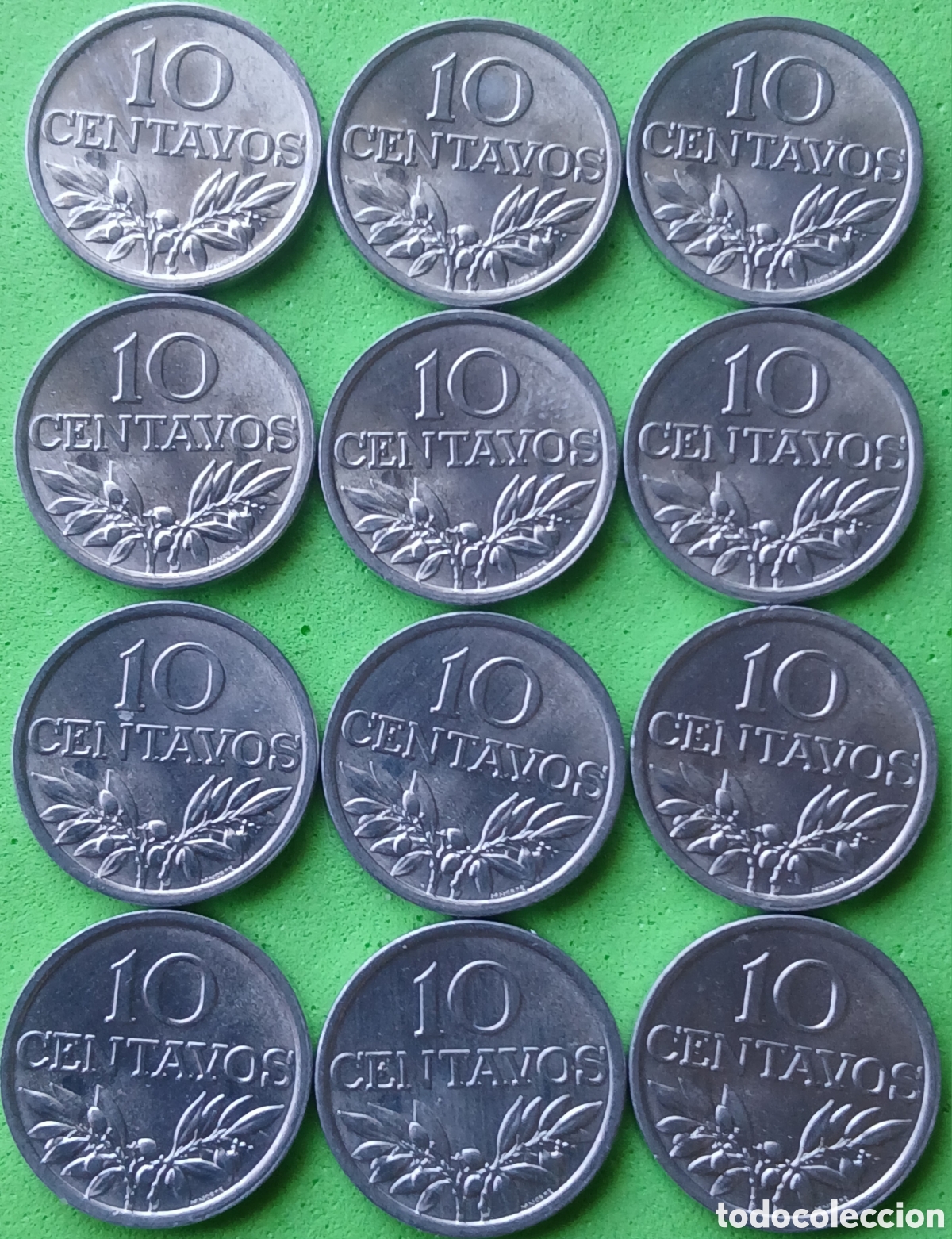 Monedas antiguas de Europa: Portugal 10 centavos 1978 &times; 12 monedas. Km#594
