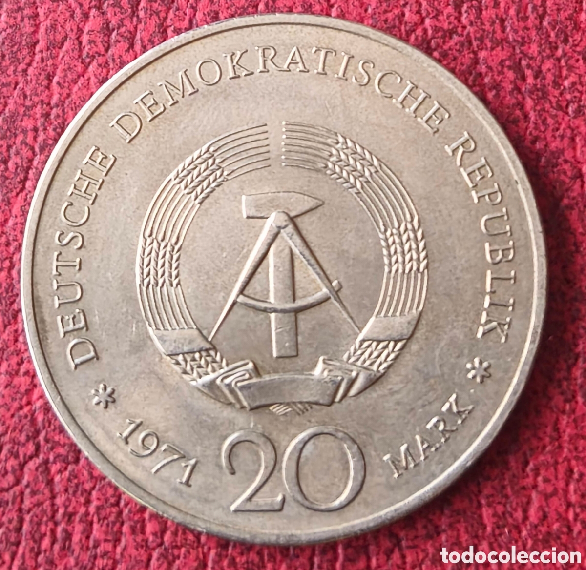 Monedas antiguas de Europa: RDA. 1971. 20 marcos. Heinrich Mann