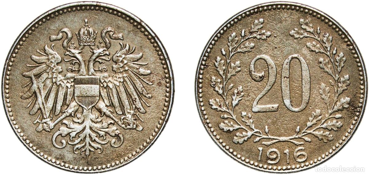 Monedas antiguas de Europa: Austria Austro-Hungarian Empire 1916 20 Heller Iron (130770000) 3.39g xf KM 2826 Sch&ouml;n 29