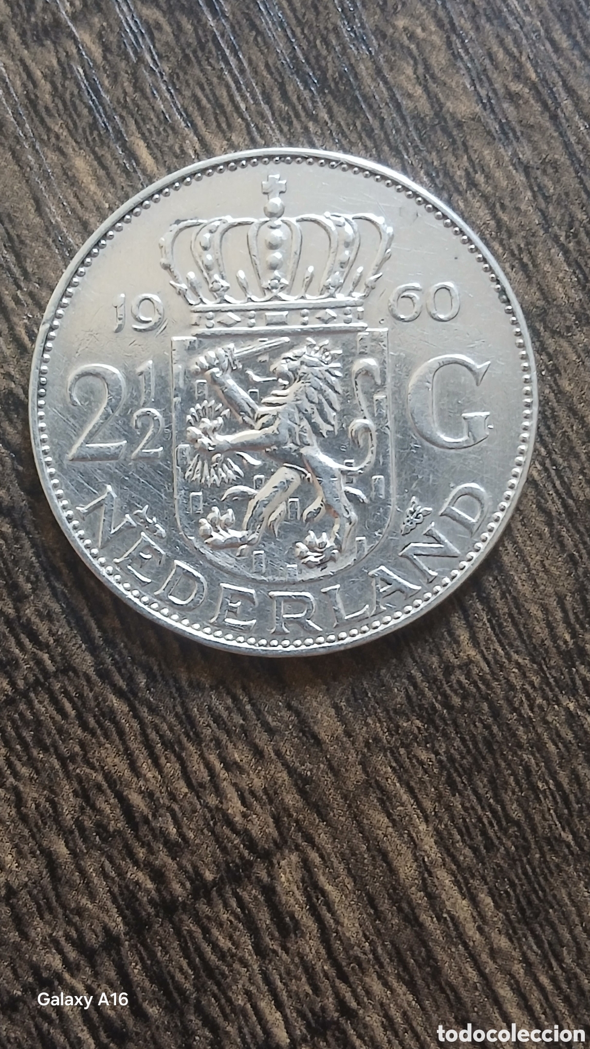 Monedas antiguas de Europa: Moneda de plata de 15 gramos, con valor de 1/2 Gulden de Holanda del a&ntilde;o 1960 - Material: Plata