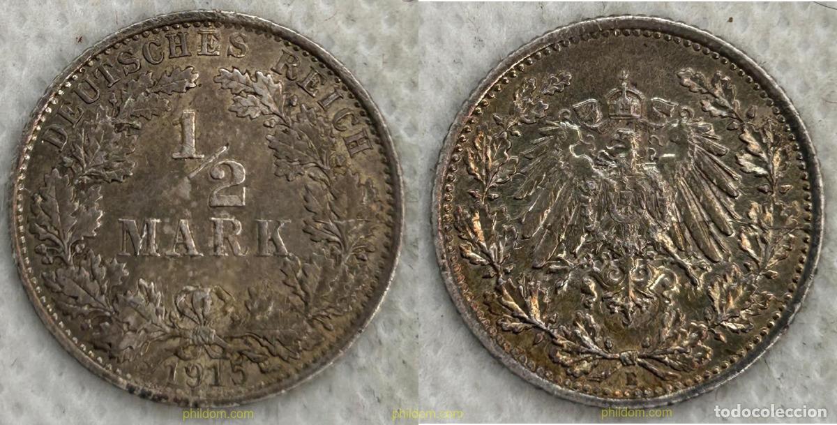 Monedas antiguas de Europa: 4802 ALEMANIA 1915 GERMANY 1/2 MARK 1915 E Muldenh&uuml;tten