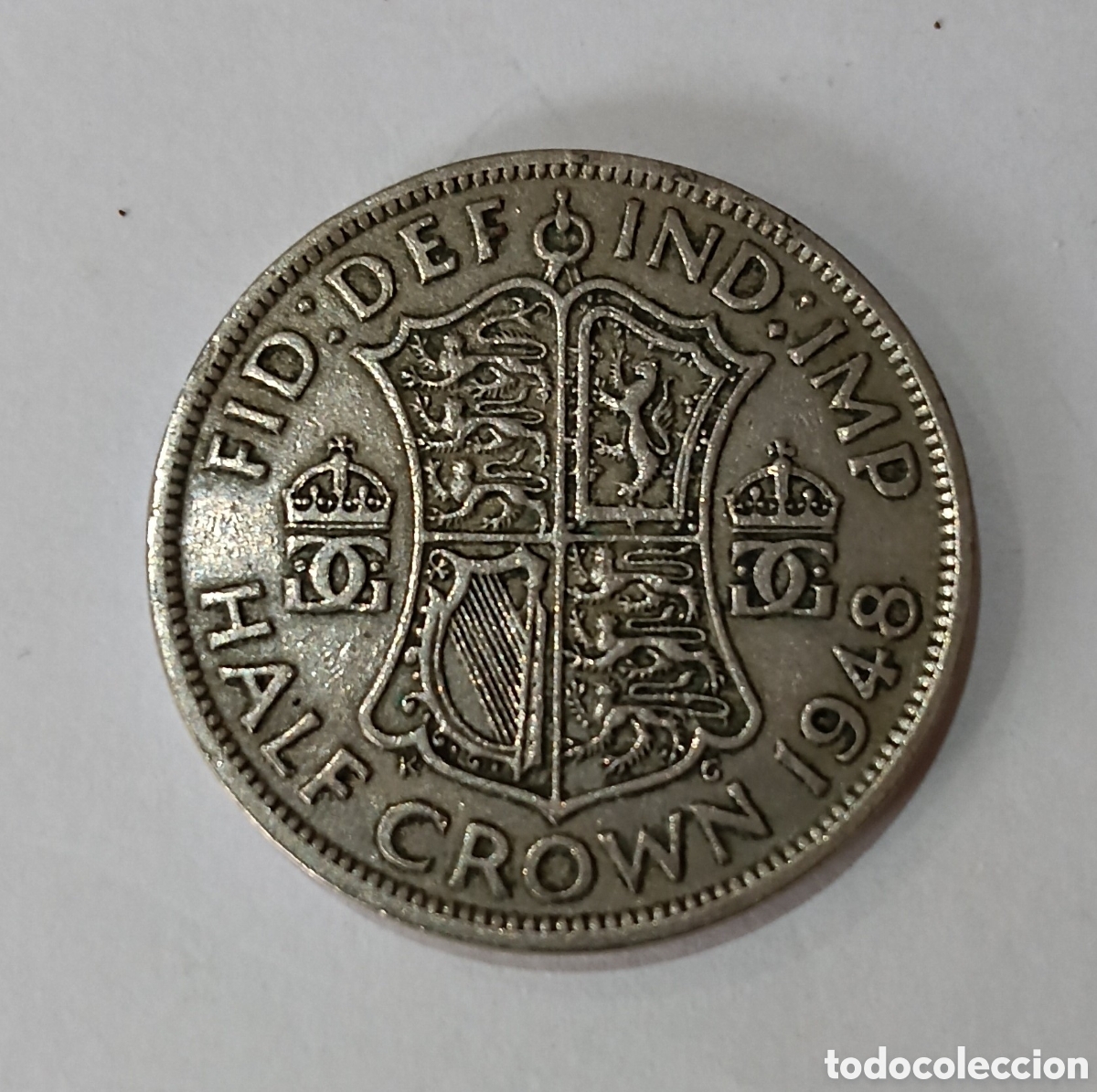 Monedas antiguas de Europa: Moneda HALF CROWN 1948 - Foto 2