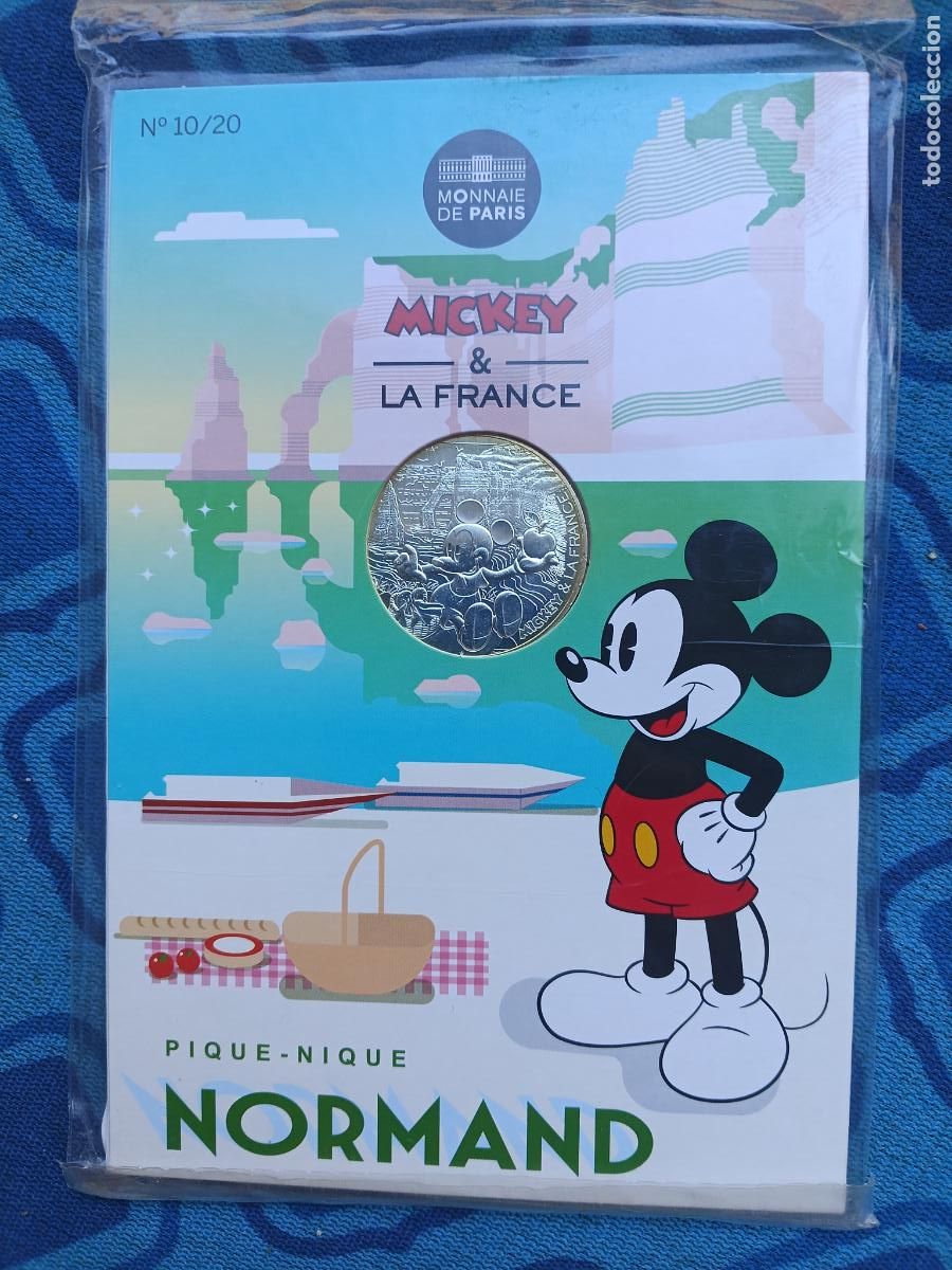 Monedas antiguas de Europa: Francia 10 euros France 2018 &ndash; Mickey Mouse &ndash; in coincard. PLATA
