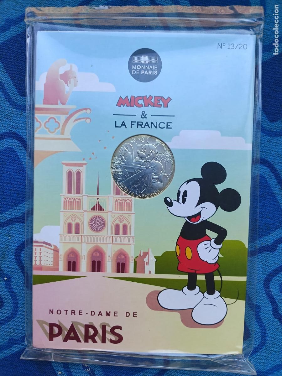 Monedas antiguas de Europa: Francia 10 euros France 2018 &ndash; Mickey Mouse &ndash; in coincard. PLATA