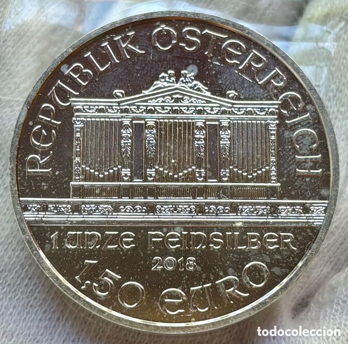 Monedas antiguas de Europa: Moneda PLATA 1 Onza AUSTRIA 2018 Filarm&oacute;nica 1,50 Euro. Oz 999