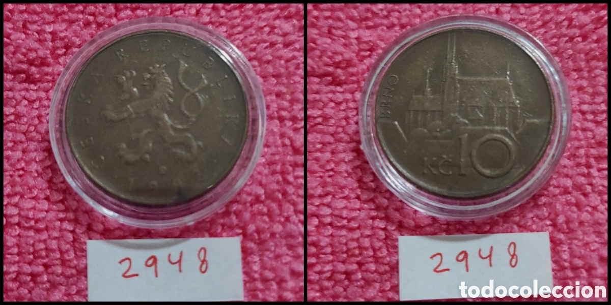 Monedas antiguas de Europa: 10 coronas republica checa a&ntilde;o 1993