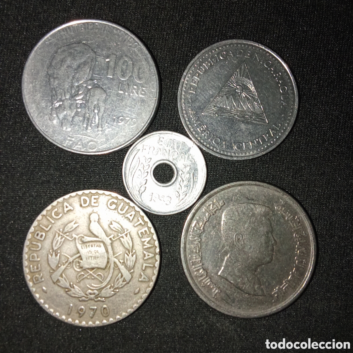 Monedas antiguas de Europa: Lote 5 monedas distintas internacionales