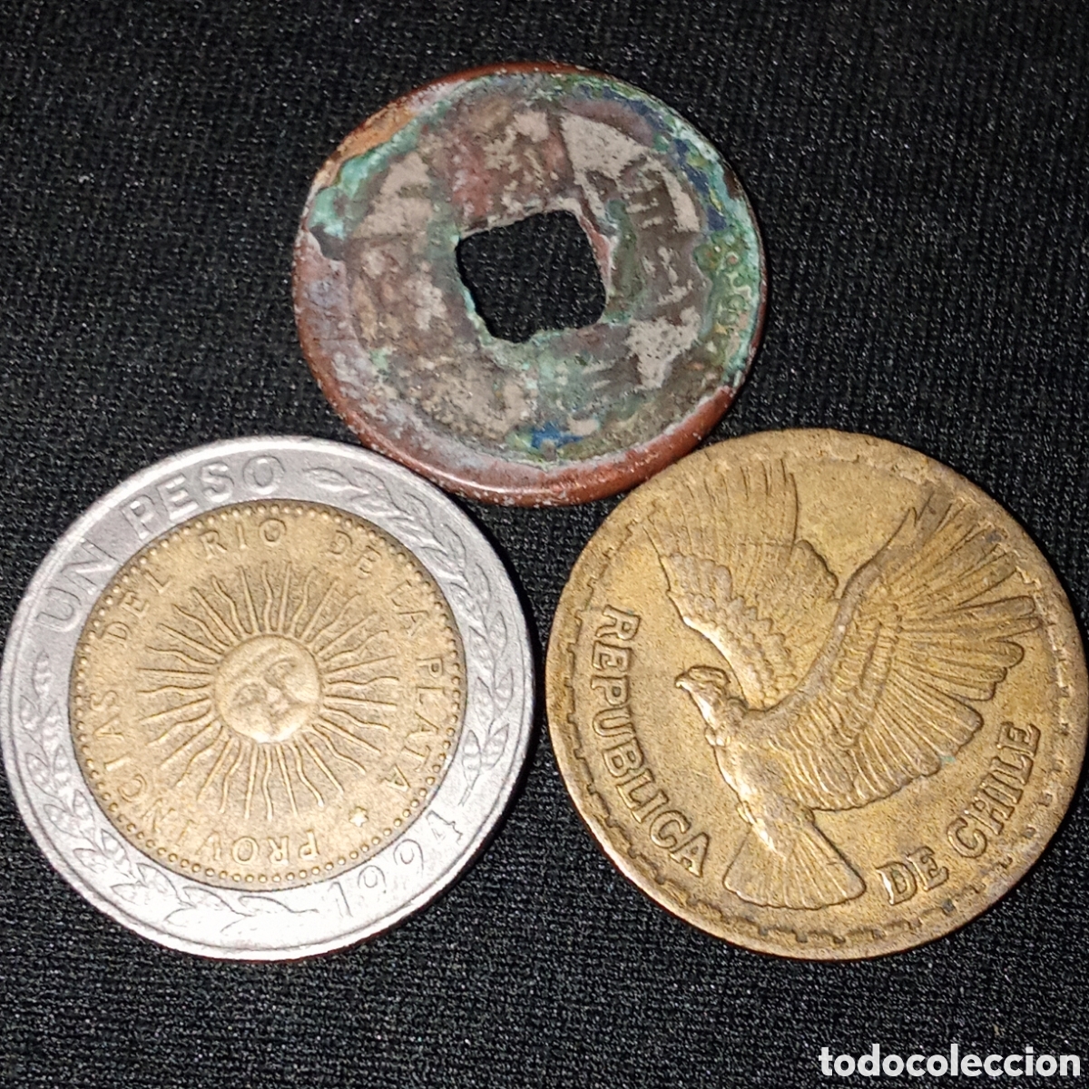 Monedas antiguas de Europa: Lote 3 monedas distintas internacionales
