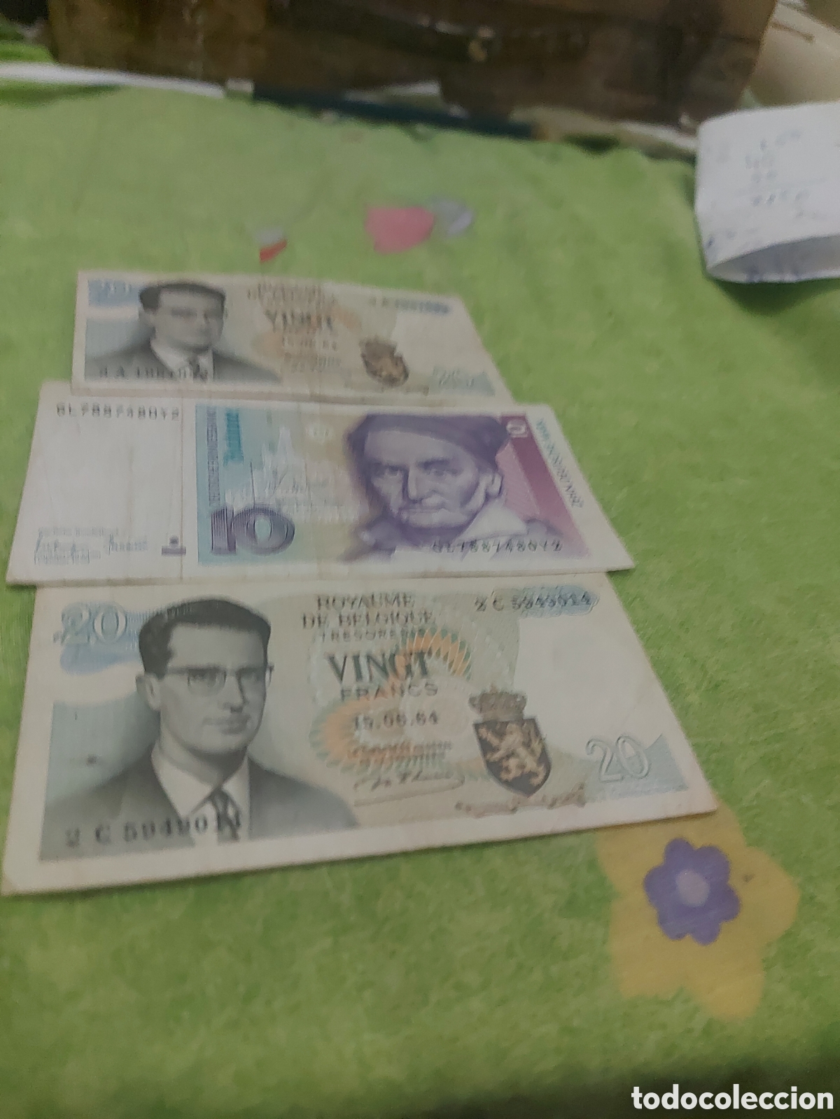 Monedas antiguas de Europa: 2 billetes de Belgica y1Al