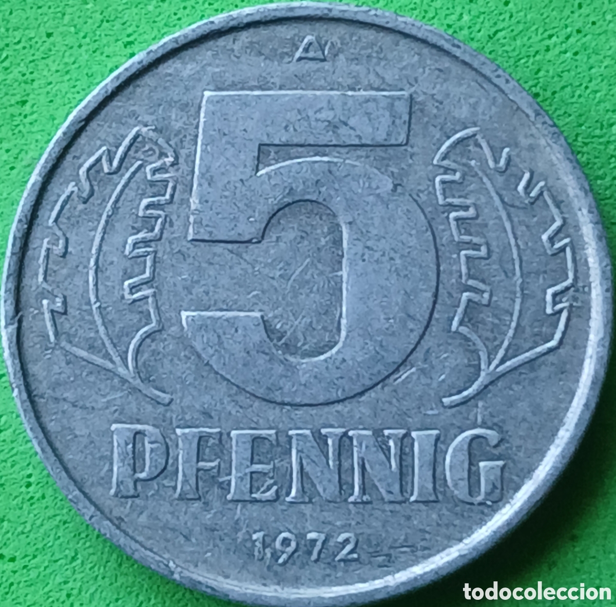 Monedas antiguas de Europa: Alemania Oriental 5 pfennig 1972 km#9.1