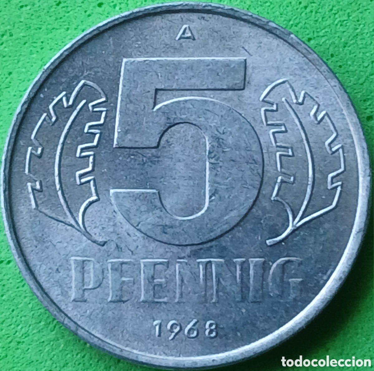 Monedas antiguas de Europa: Alemania Oriental 5 pfennig 1968 km#9.1
