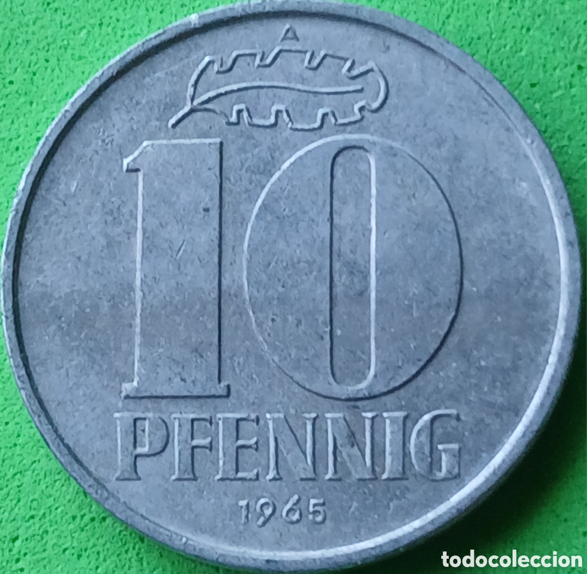 Monedas antiguas de Europa: Alemania Oriental 10 pfennig 1965 km#10