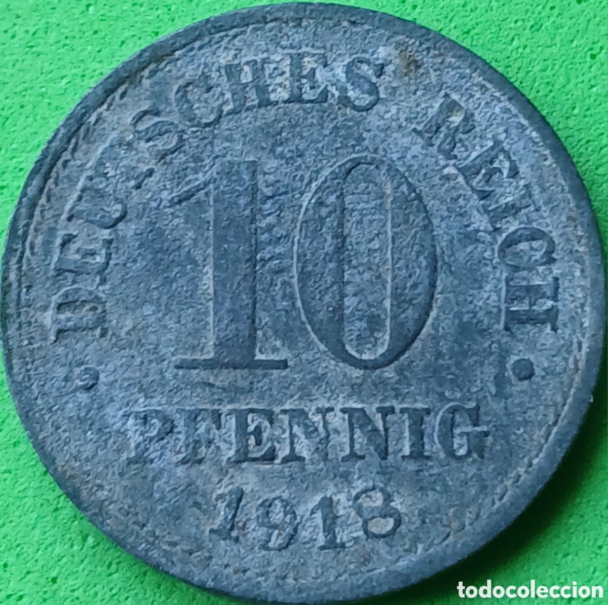 Monedas antiguas de Europa: Alemania Imperio 10 pfennig 1918 km#26 no magn&eacute;tica