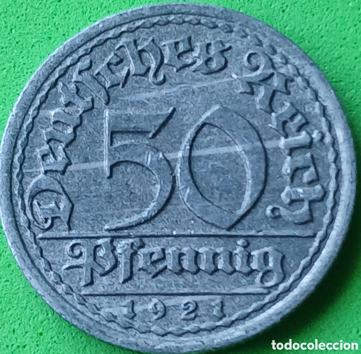 Monedas antiguas de Europa: Alemania Rep&uacute;blica de Weimar 50 pfennig 1921 F km#27