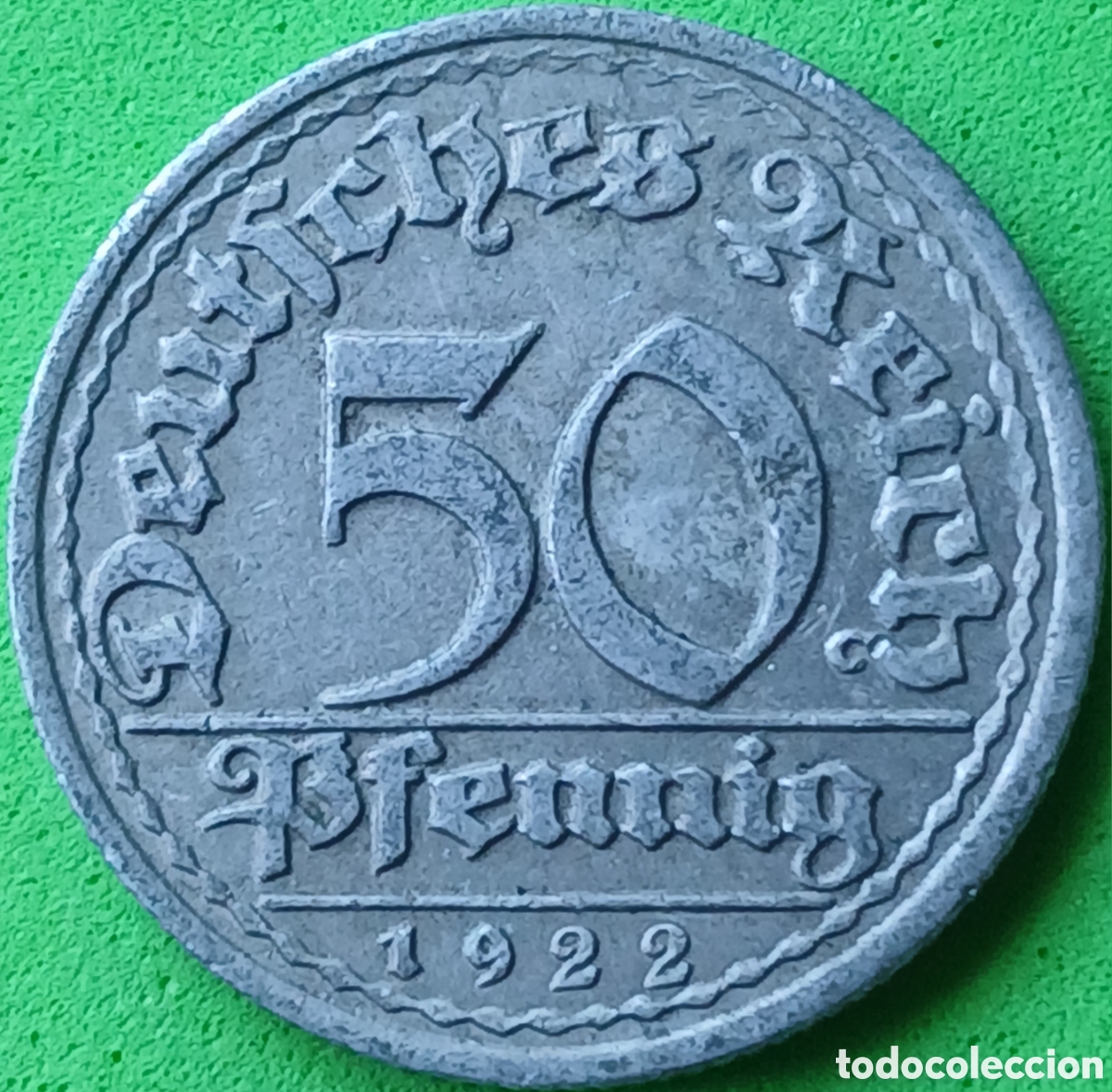 Monedas antiguas de Europa: Alemania Rep&uacute;blica de Weimar 50 pfennig 1922 G km#27