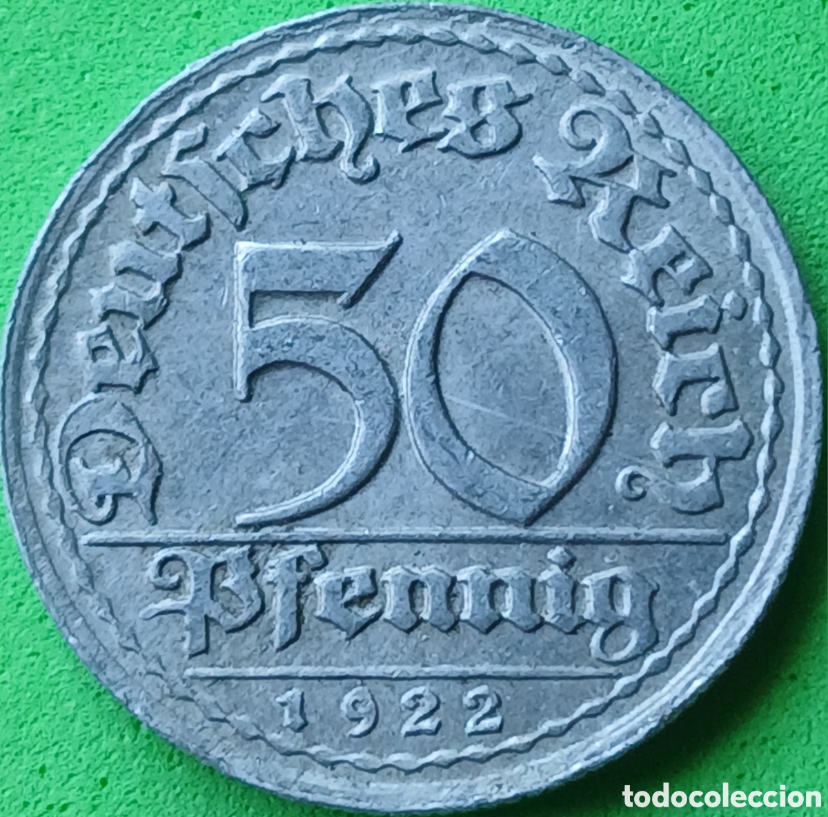 Monedas antiguas de Europa: Alemania Rep&uacute;blica de Weimar 50 pfennig 1922 D km#27