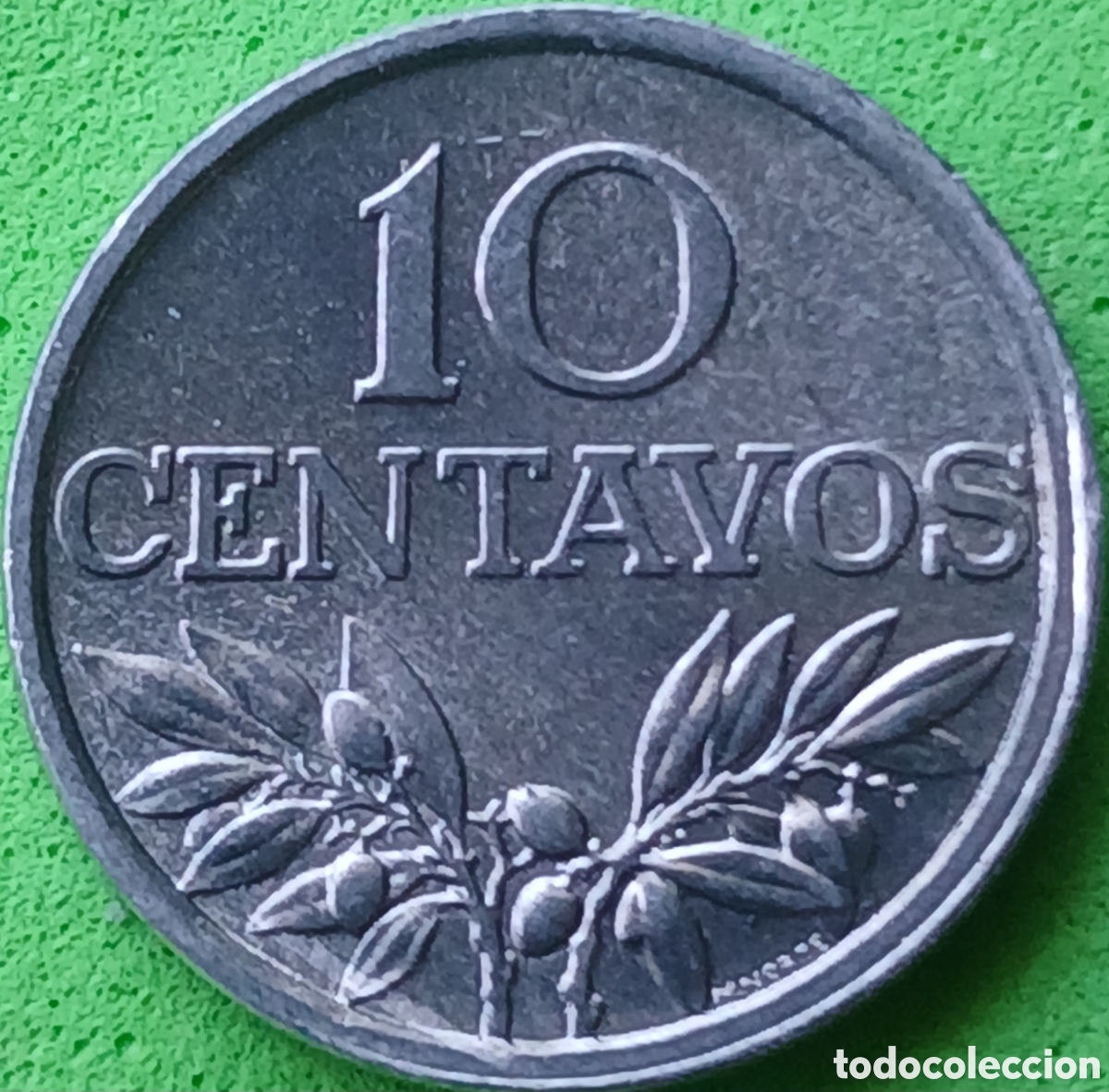 Monedas antiguas de Europa: Portugal 10 centavos 1974 km#594 poco com&uacute;n