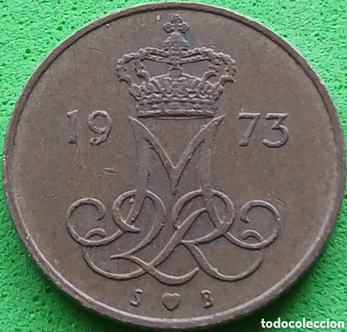 Monedas antiguas de Europa: Dinamarca 5 ore 1973 km#859 - Foto 2