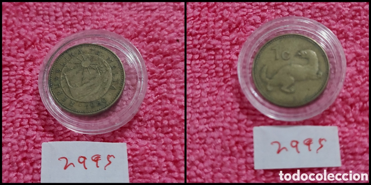 Monedas antiguas de Europa: 1 c&eacute;ntimo de malta a&ntilde;o 1986