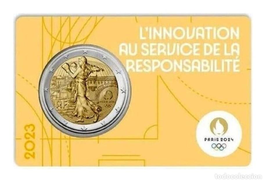 Monedas antiguas de Europa: Francia Coincard 2 Euros Conmemorativas Juegos Olimpicos 2023 Km 3130 Sc Unc