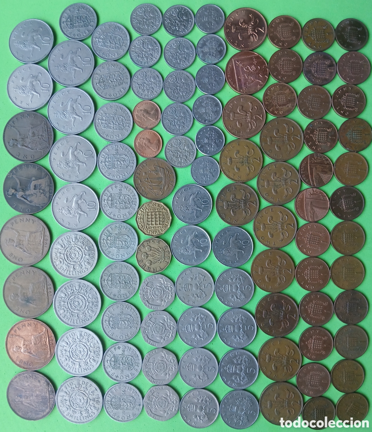 Monedas antiguas de Europa: Reino Unido lote 100 monedas/ diferentes fechas. 1911- 2014.