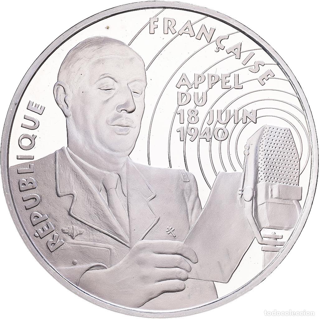 Monedas antiguas de Europa: [#1216271] Francia, 100 Francs, Lib&eacute;ration - Appel du 18 Juin 1940, 1994, Paris, Plata