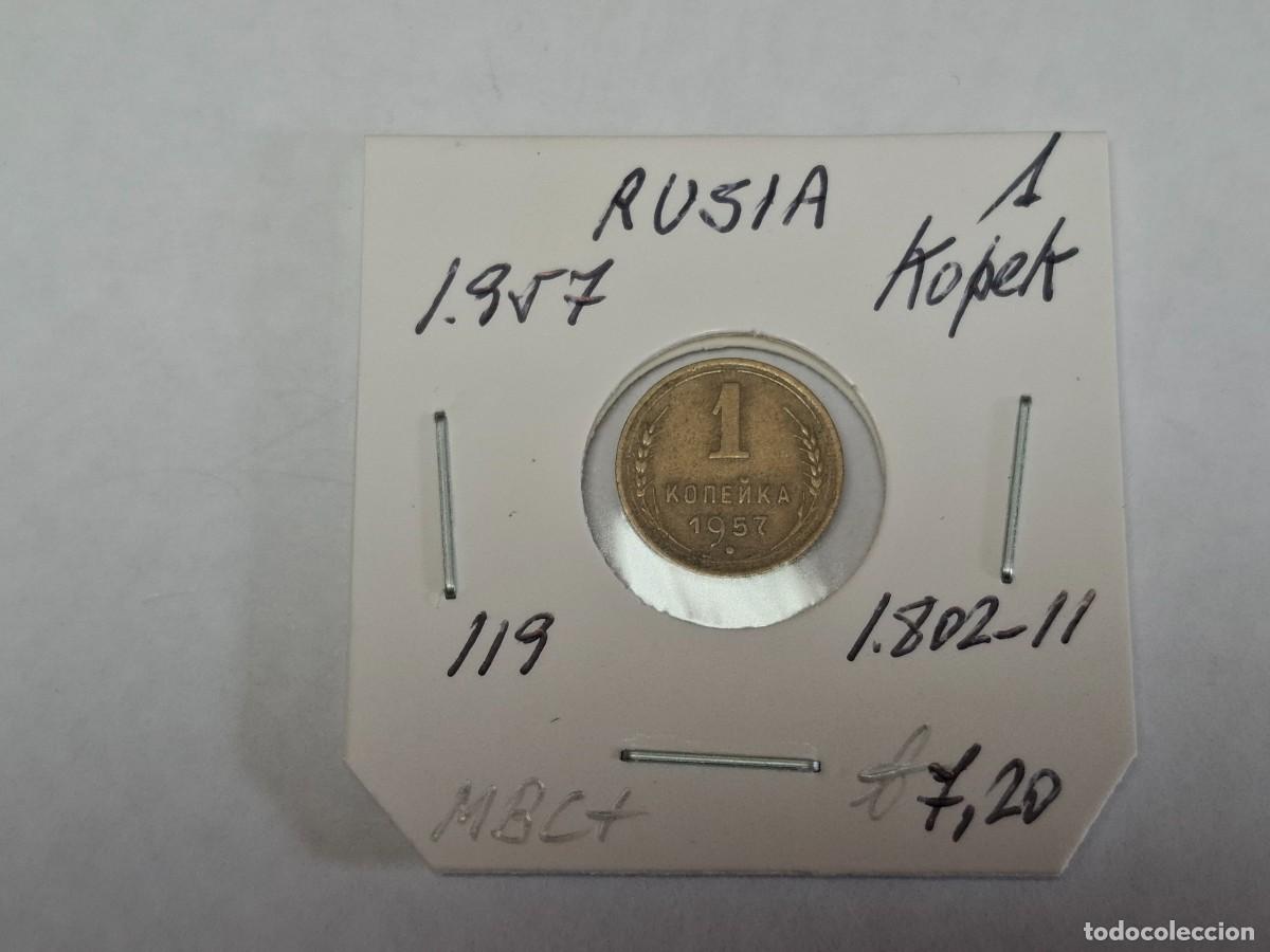 Monedas antiguas de Europa: 1 KOPEK de 1957 KM 119 RUSIA en MBC+