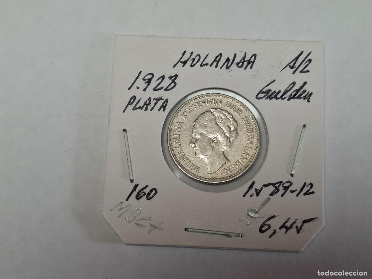 Monedas antiguas de Europa: 1/2 de GULDEN de PLATA de 1928 KM 160 HOLANDA en MBC+
