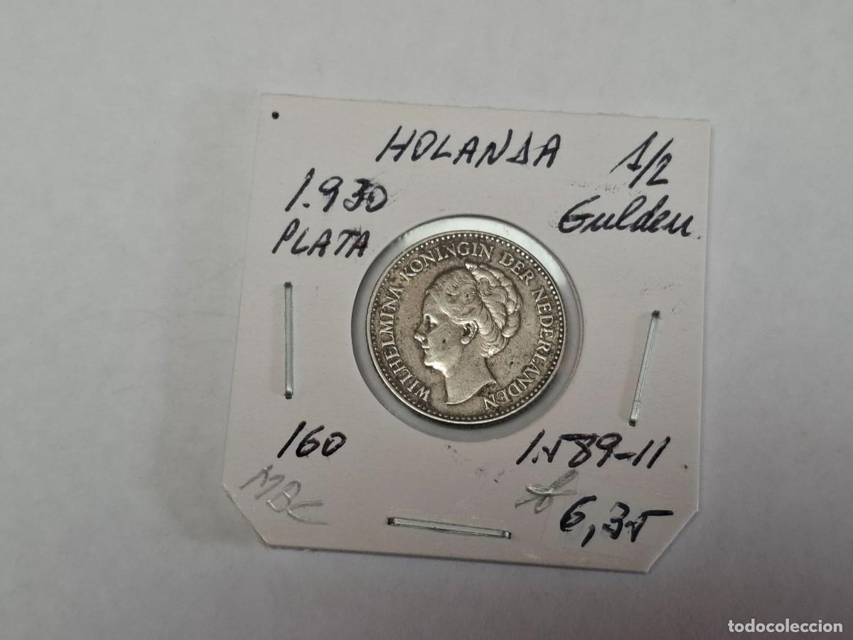 Monedas antiguas de Europa: 1/2 de GULDEN de PLATA de 1930 KM 160 HOLANDA en MBC