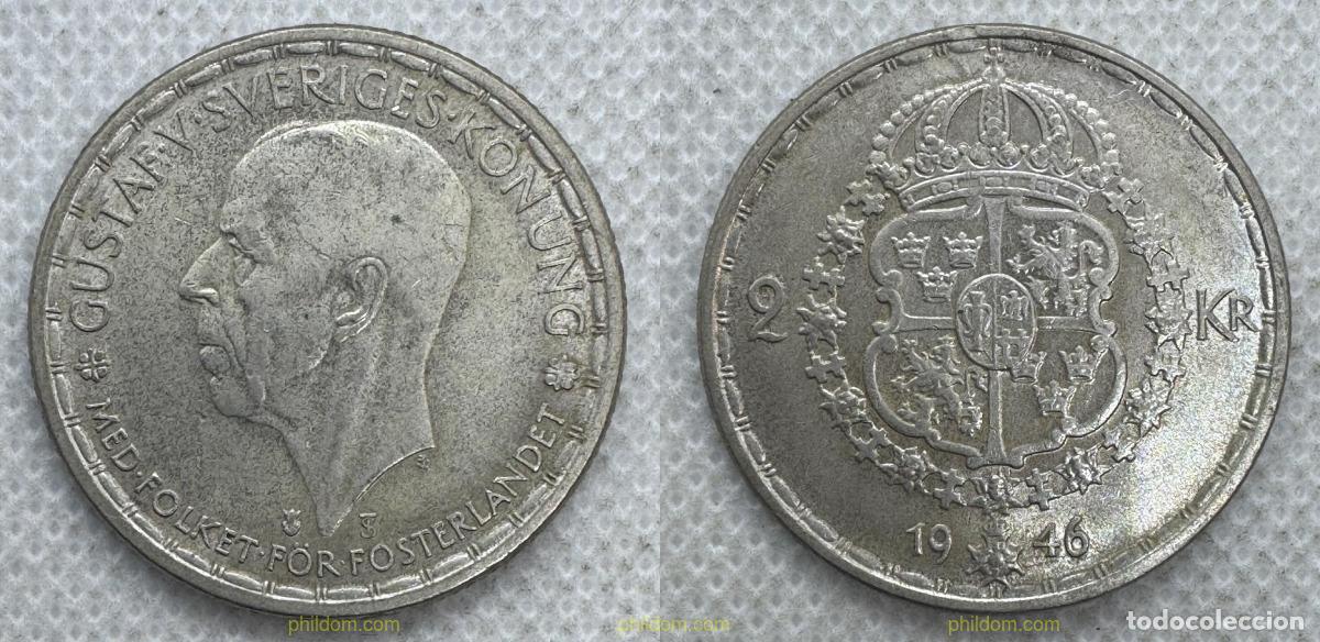Monedas antiguas de Europa: 5499 SUECIA 1946 SUECIA 2 KRONOR 1946