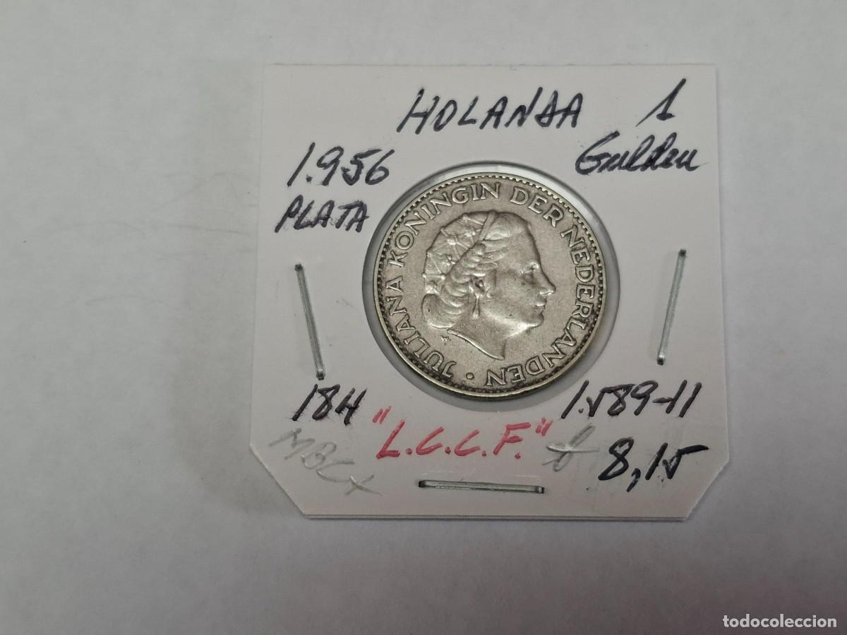 Monedas antiguas de Europa: 1 GULDEN de PLATA de 1956 KM 184 HOLANDA en MBC+