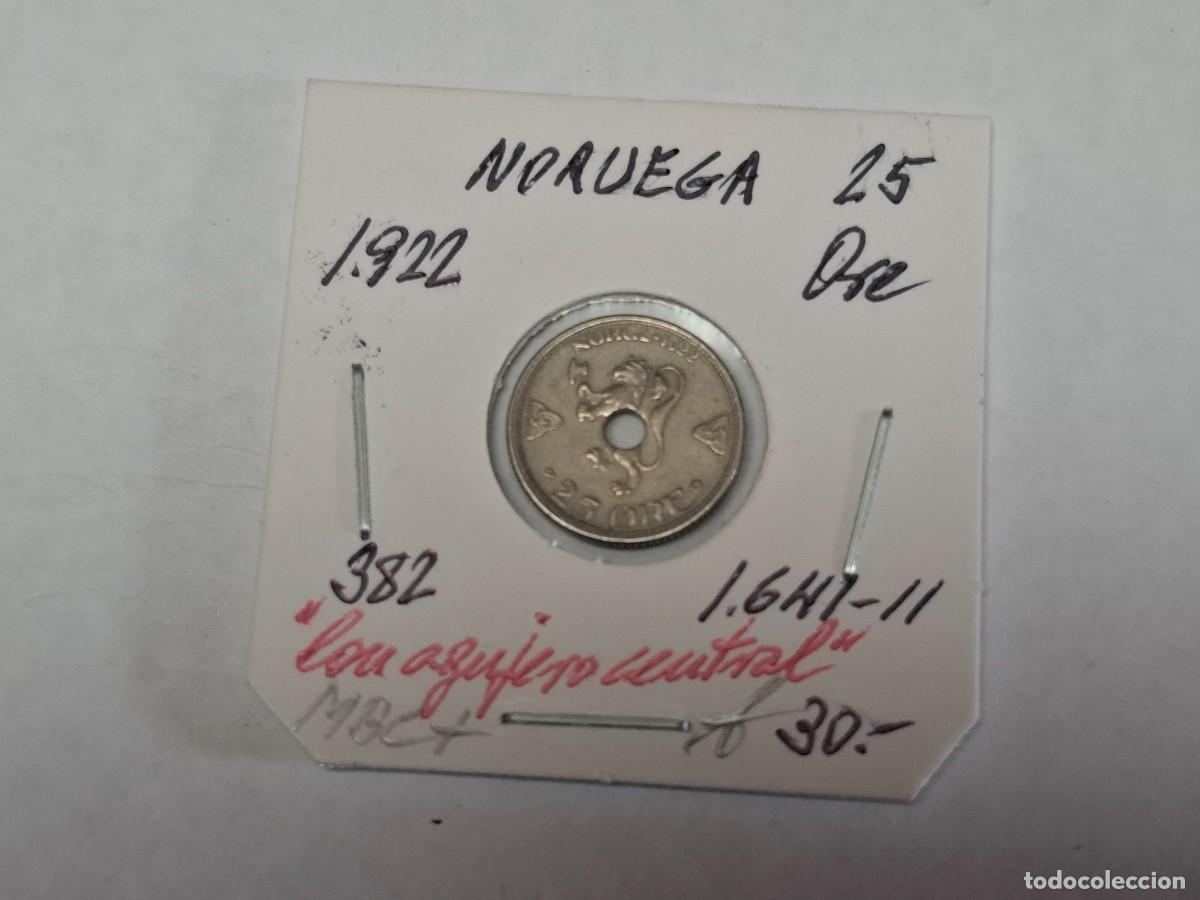 Monedas antiguas de Europa: 25 ORE de 1922 KM 382 NORUEGA en MBC+