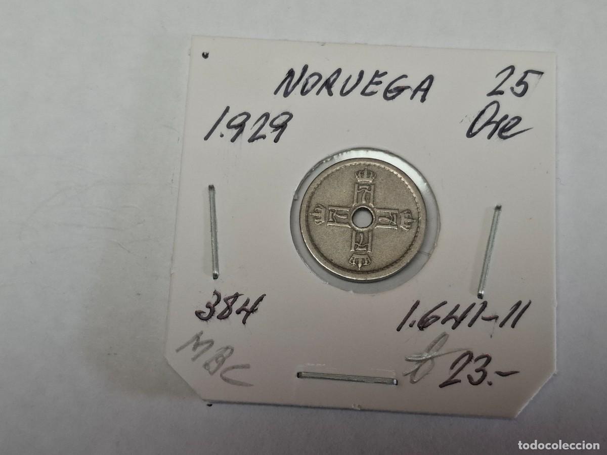 Monedas antiguas de Europa: 25 ORE de 1929 KM 384 NORUEGA en MBC