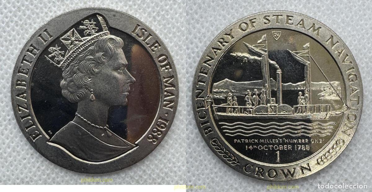 Monedas antiguas de Europa: 5516 MAN 1988 ISLA DE MAN 1 CROWN 1988 PATRICK MILLER'S NUMBER ONE 1788