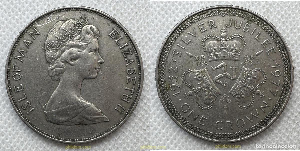 Monedas antiguas de Europa: 5520 MAN 1977 ISLA DE MAN 1 CROWN 1977 JUBILEO DE PLATA ISABEL II