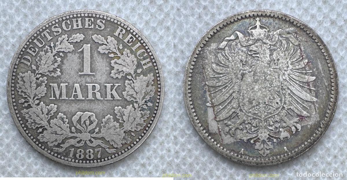 Monedas antiguas de Europa: 5529 ALEMANIA 1887 ALLEMAGNE GERMANY 1 MARK 1887