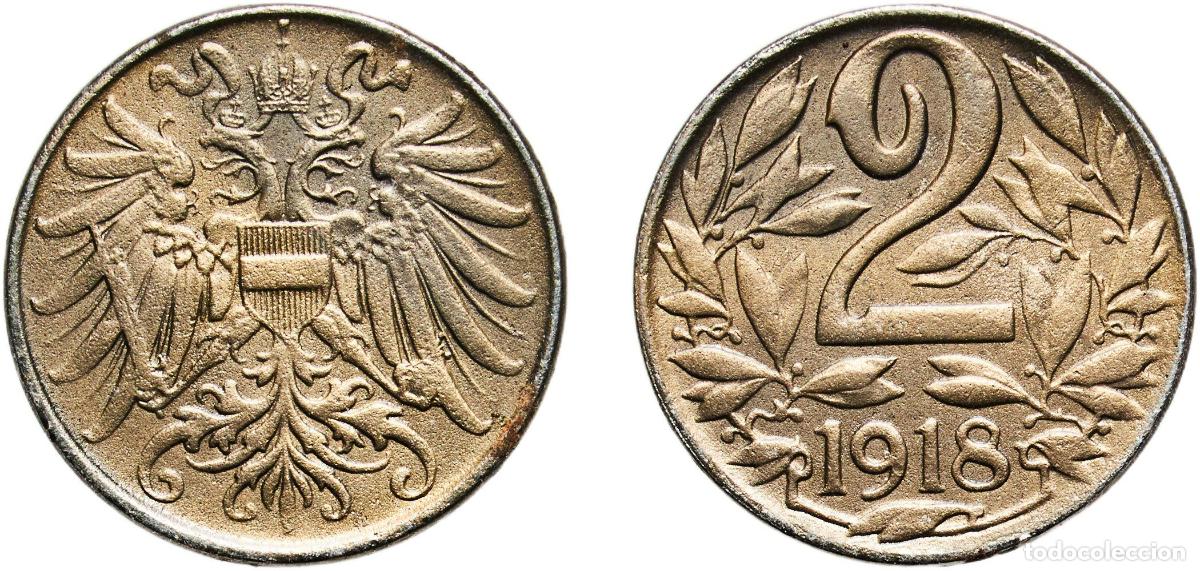 Monedas antiguas de Europa: Austria Austro-Hungarian Empire 1918 2 Heller Iron (66352999) 2.75g AU KM 2824 Sch&ouml;n 27