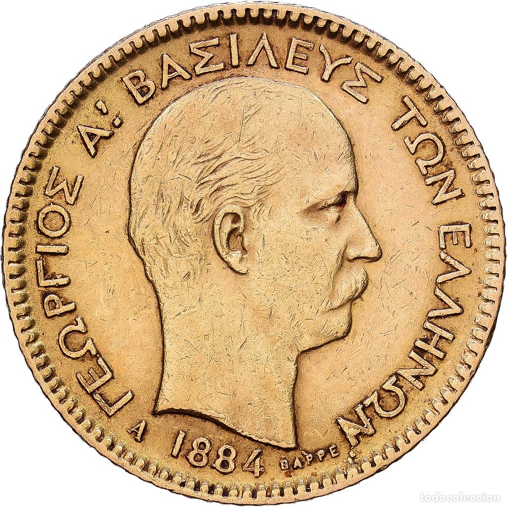 Monedas antiguas de Europa: [#1552379] Grecia, George I, 20 Drachmai, 1884, Paris, Oro, MBC, KM:56