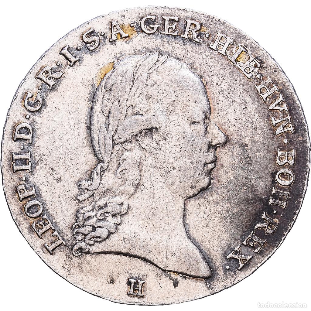 Monedas antiguas de Europa: [#1547497] Austria, Leopold II, 1/4 Kronenthaler, 1791, G&uuml;nzburg, Plata, MBC, KM:40