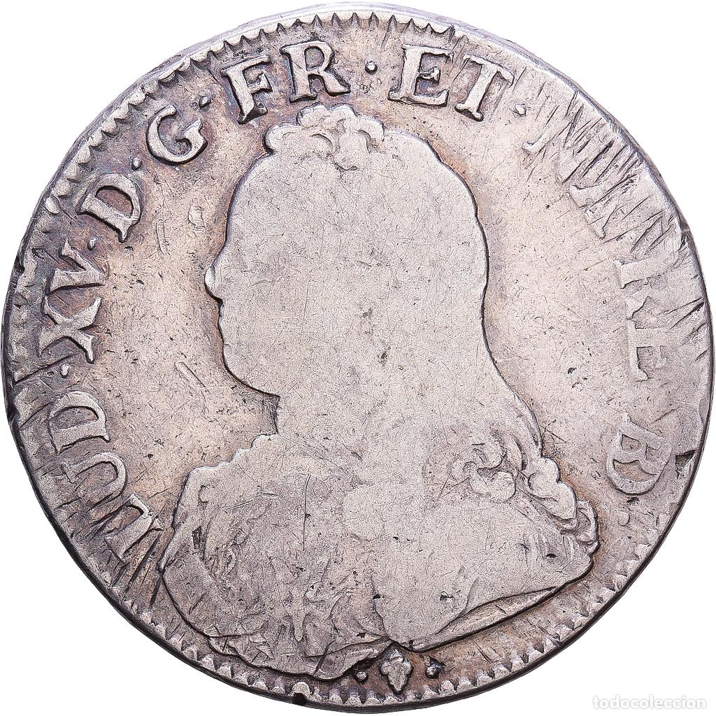 Monedas antiguas de Europa: [#1547461] Francia, Louis XV, Ecu aux branches d'olivier, 1733, Pau, Plata, BC+