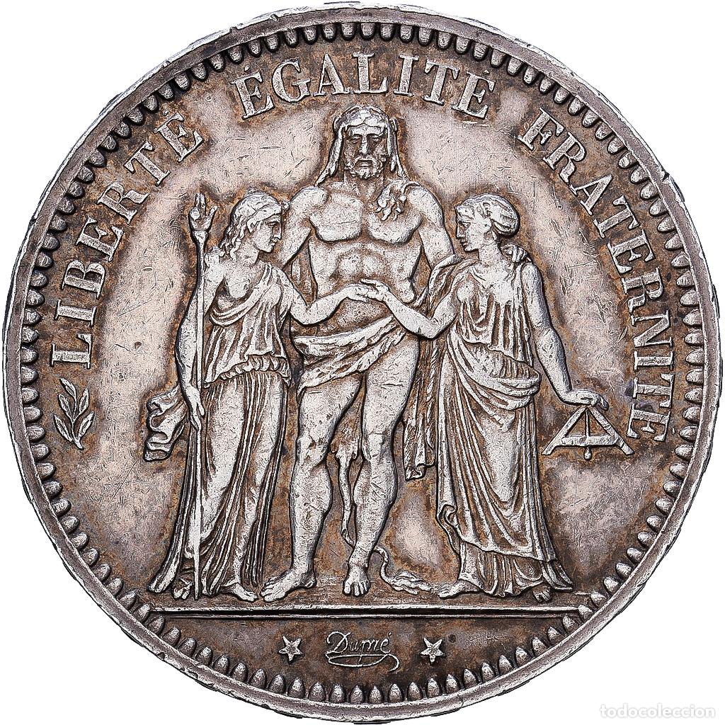Monedas antiguas de Europa: [#1552356] Francia, 5 Francs, Hercule, 1873, Paris, Plata, MBC+, Gadoury:745a, KM:820.1