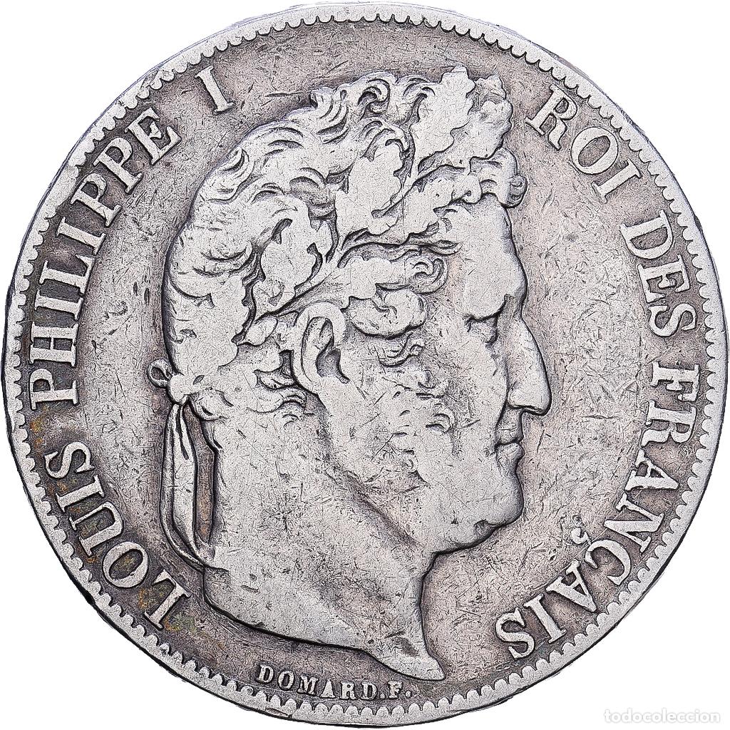 Monedas antiguas de Europa: [#1552327] Francia, Louis Philippe I, 5 Francs, 1845, Lille, Plata, BC+, Gadoury:678a