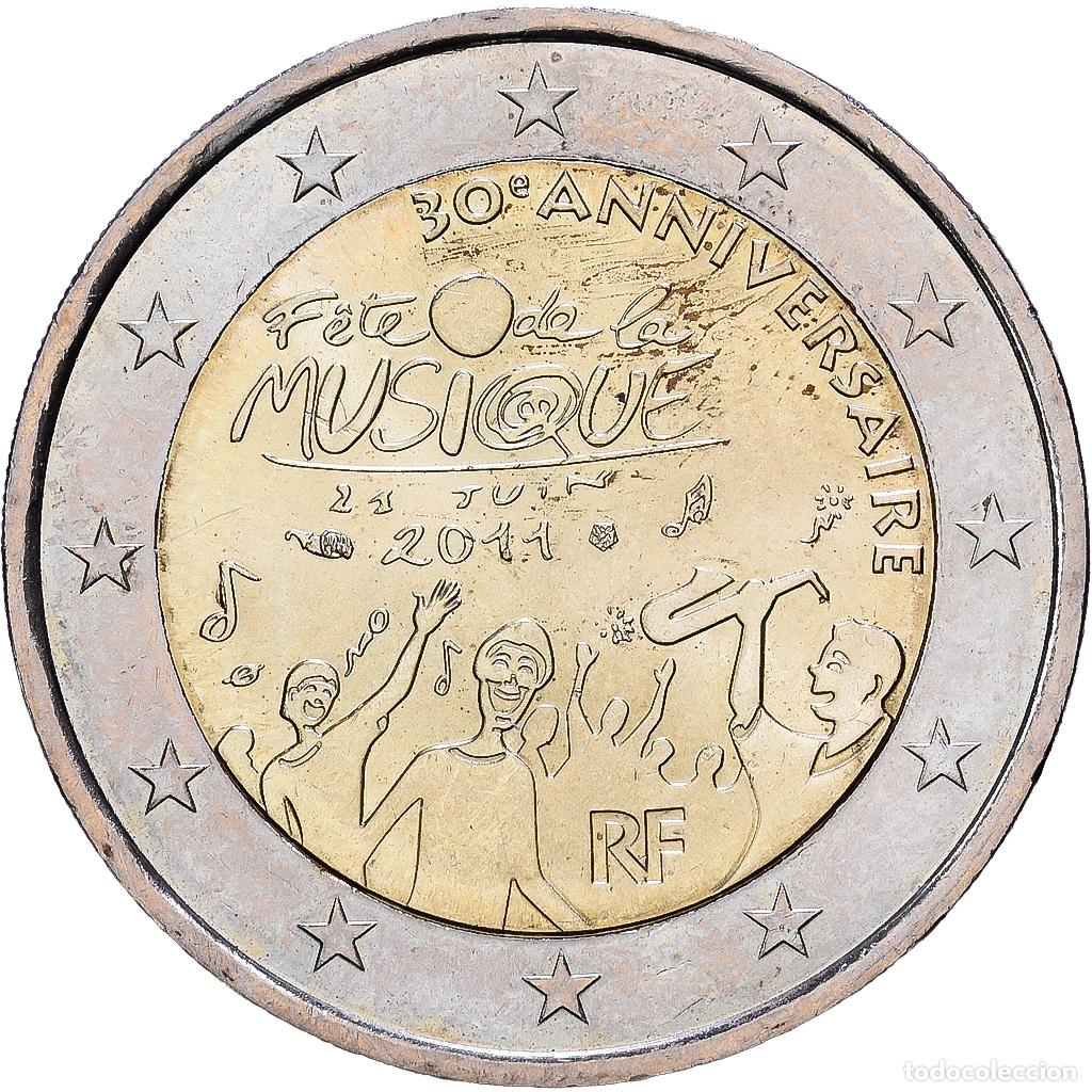 Monedas antiguas de Europa: [#1513924] Francia, 2 Euro, f&ecirc;te de la musique, 2011, Paris, Bimet&aacute;lico, MBC+, KM:1789
