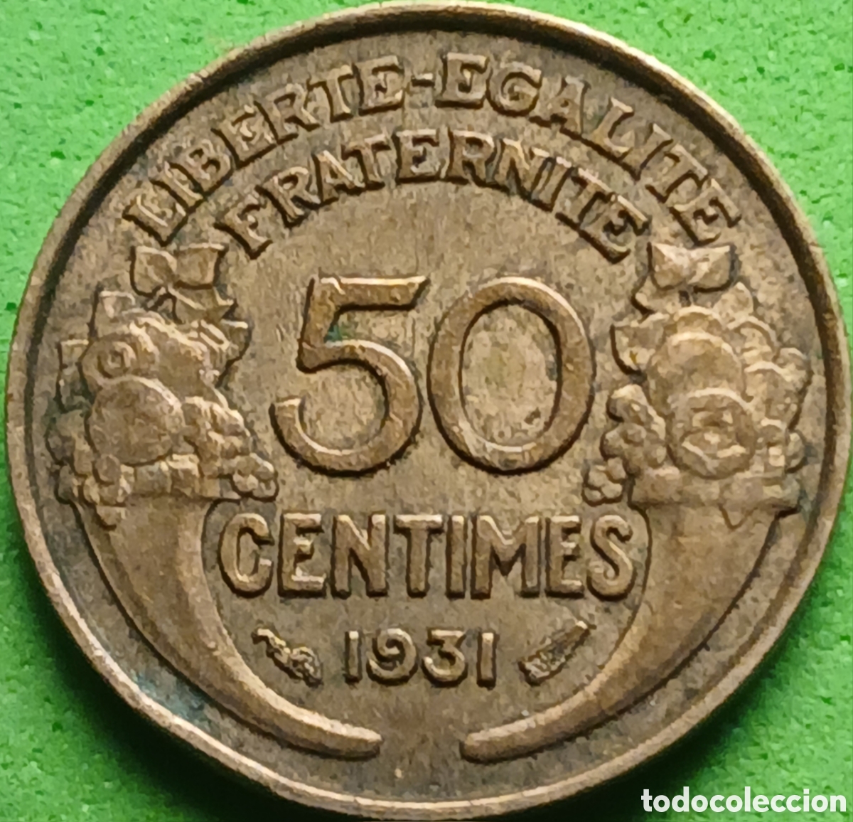 Monedas antiguas de Europa: Francia 50 c&eacute;ntimos 1931 km#894
