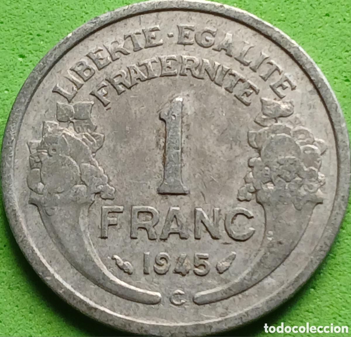Monedas antiguas de Europa: Francia 1 franco 1945 C Castelsarrasin km#885a