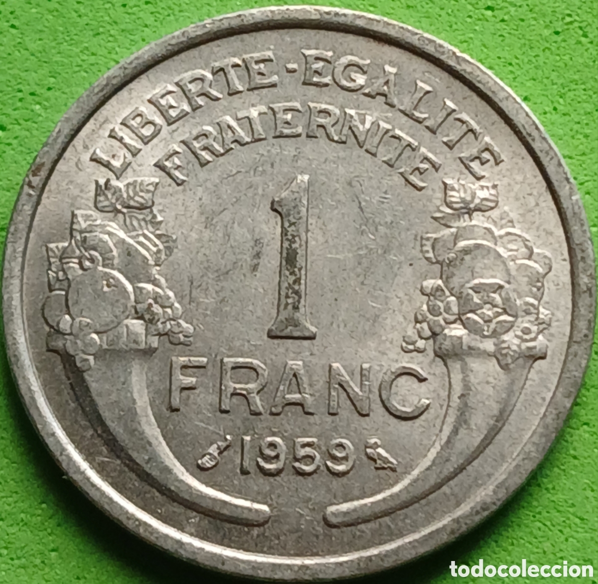 Monedas antiguas de Europa: Francia 1 franco 1959 km#885a