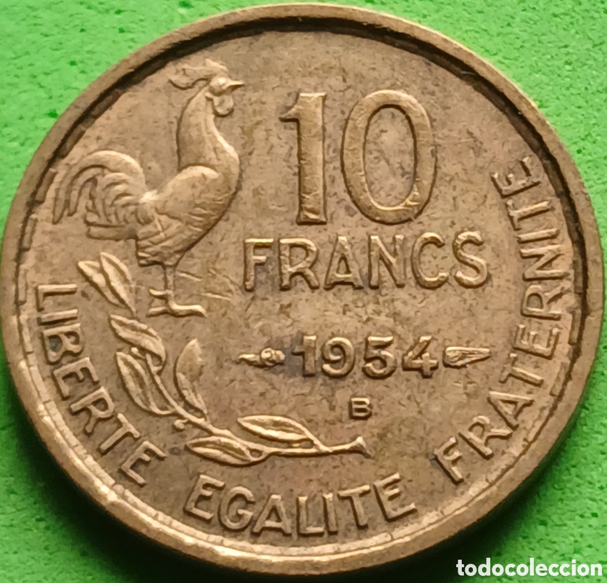 Monedas antiguas de Europa: Francia 10 francos 1954 B Beaumont-le-Roger km#915
