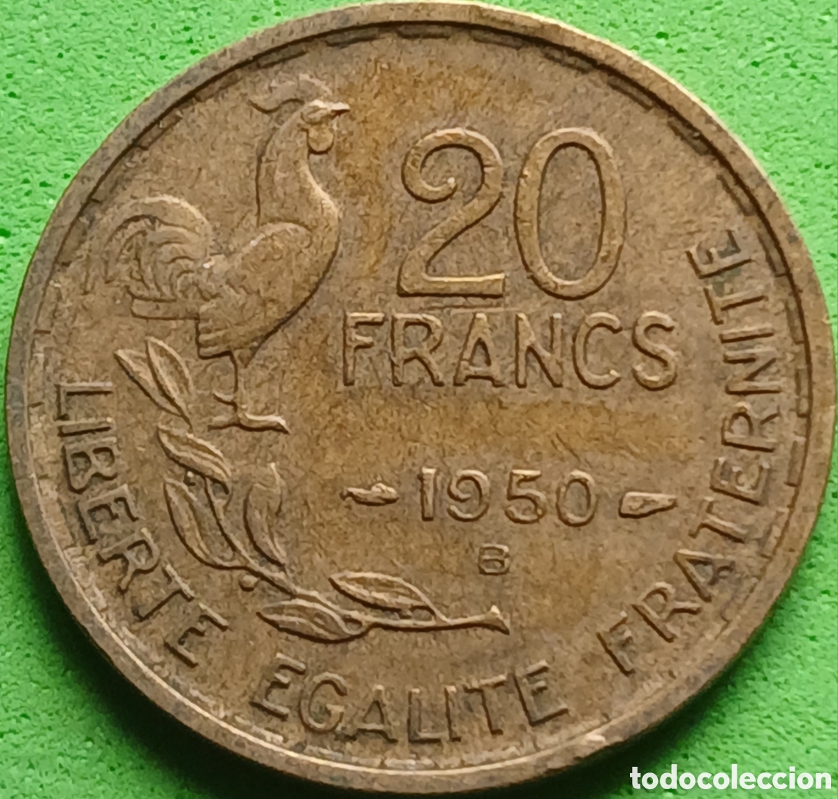 Monedas antiguas de Europa: Francia 20 francos 1950 B Beaumont-le-Roger km#917